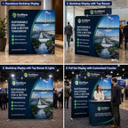 Tension Fabric Backdrop with Header, 5x8 FT Trade Show Display Stand, Fabric Banner Stand for Trade Shows, alternate view 4