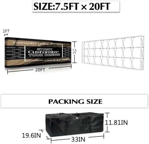 Tension Fabric Replacement Banner for Pop Up Display 20×7.5 FT in 20×7.5 FT, alternate view 3