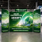 Tension Fabric Trade Show Booth Backdrop with Side Panels, Aluminum Frame Fabric, Portable Exhibition Display, alternate view