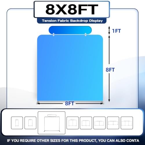 Tension Fabric Trade Show Booth Backdrop with Side Panels, Aluminum Frame Fabric, Portable Exhibition Display, alternate view
