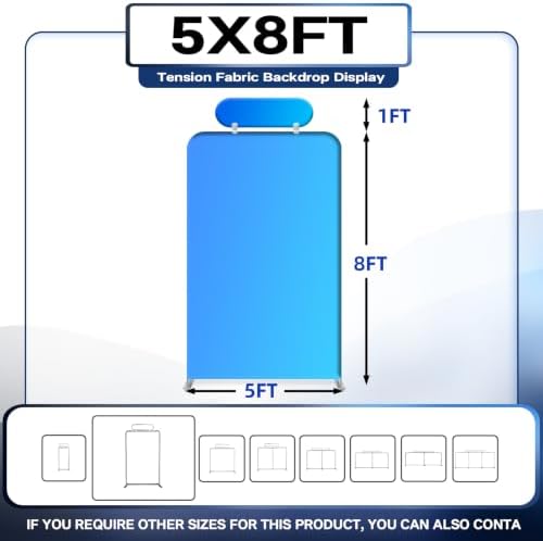 Tension Fabric Trade Show Booth Backdrop with Side Panels, Aluminum Frame Fabric, Portable Exhibition Display, alternate view
