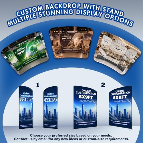 Tension Fabric Trade Show Booth Backdrop with Side Panels, Aluminum Frame Fabric, Portable Exhibition Display, alternate view