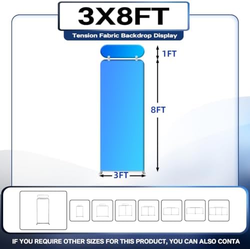 Tension Fabric Trade Show Booth Backdrop with Side Panels, Aluminum Frame Fabric, Portable Exhibition Display, alternate view