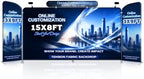 Tension Fabric Trade Show Booth Backdrop with Side Panels, Aluminum Frame Fabric, Portable Exhibition Display