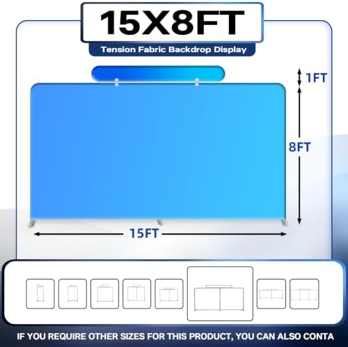 Tension Fabric Trade Show Booth Backdrop with Side Panels, Aluminum Frame Fabric, Portable Exhibition Display, alternate view