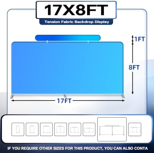 Tension Fabric Trade Show Booth Backdrop with Side Panels, Aluminum Frame Fabric, Portable Exhibition Display, alternate view