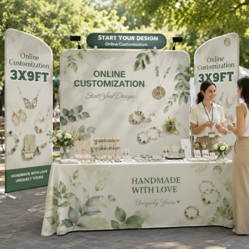 Tension Fabric Trade Show Booth Backdrop with Side Panels, Aluminum Frame Fabric, Portable Exhibition Display, alternate view