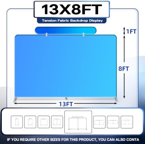 Tension Fabric Trade Show Booth Backdrop with Side Panels, Aluminum Frame Fabric, Portable Exhibition Display, alternate view
