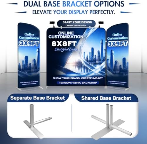 Tension Fabric Trade Show Booth Backdrop with Side Panels, Aluminum Frame Fabric, Portable Exhibition Display, alternate view
