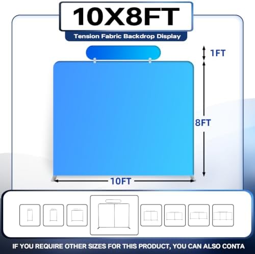 Tension Fabric Trade Show Booth Backdrop with Side Panels, Aluminum Frame Fabric, Portable Exhibition Display, alternate view
