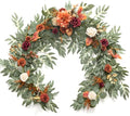 Terracotta Artificial Flower Garland Fall Wedding Arch 6 FT in Or-terracotta & Orange