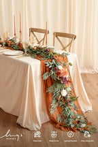 Terracotta Artificial Flower Garland Fall Wedding Arch 6 FT in Or-terracotta & Orange, alternate view 2