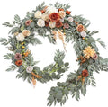 Terracotta Eucalyptus Flower Garland Fall Wedding Arch 9 FT in 9ft in Or-terracotta & Orange