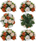 Terracotta Flowers for Wedding Centerpieces: 6 Pcs, Faux Roses in 22.8"(H) in Terracotta - 3 Colors