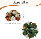 Terracotta Flowers for Wedding Centerpieces: 6 Pcs, Faux Roses in 22.8"(H) in Terracotta - 3 Colors, alternate view 3