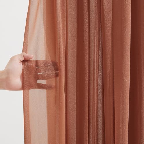 Terracotta Wedding Arch Draping Fabric 1 Panel 30'' x 20FT Terracotta Drapes Sheer Fabric Backdrop Arch Draping, alternate