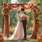 Terracotta Wedding Arch Draping Fabric 1 Panel 30'' x 20FT Terracotta Drapes Sheer Fabric Backdrop Arch Draping, alternate