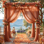 Terracotta Wedding Arch Draping Fabric 1 Panel 30'' x 20FT Terracotta Drapes Sheer Fabric Backdrop Arch Draping, alternate