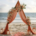 Terracotta Wedding Arch Draping Fabric 2 Panels 30'' x 20FT Terracotta Drapes Sheer Fabric Backdrop Arch Draping, alternate
