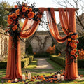 Terracotta Wedding Arch Draping Fabric 28" x19FT Sheer Curtain Drapes in 28" width x 19Ft length(1 Panel) in