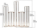 Test Tube Vase for Flowers, Glass Vase with Metal Stand Racks Hydroponic Test Tube Vase Set of 5, Gold Hinged, alternate view