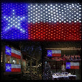 Texas Flag Lights 384 Super Bright LED Lighted Texas Flags, Waterproof Net Lights Decoration for 250th