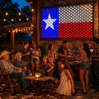 Texas Flag Lights 384 Super Bright LED Lighted Texas Flags, Waterproof Net Lights Decoration for 250th, alternate view 4