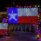 Texas Flag Lights 384 Super Bright LED Lighted Texas Flags, Waterproof Net Lights Decoration for 250th, alternate view 6