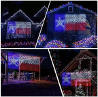 Texas Flag Lights 384 Super Bright LED Lighted Texas Flags, Waterproof Net Lights Decoration for 250th, alternate view 7