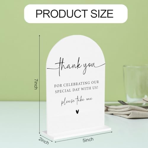 Thank You Acrylic Sign, Wedding Engagement Bridal Shower Decor for Ceremony Modern Calligraphy Arch Acrylic, alternate view 2