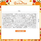 Thanksgiving Decorations Activity Poster, 31.5 x 72 Inch Turkey-Themed Thanksgiving Tablecloth, Paper Coloring, alternate