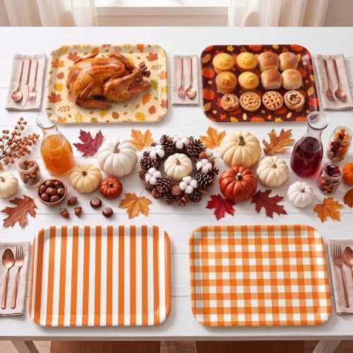 Thanksgiving Fall Serving Trays, Serving Platters, 4Pack 13x10Inch in Large in 4Pcs Fall, alternate view 2