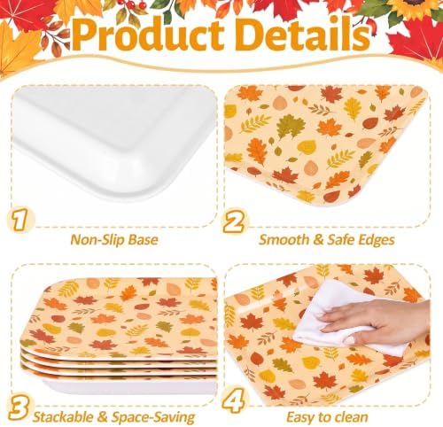 Thanksgiving Fall Serving Trays, Serving Platters, 4Pack 13x10Inch in Large in 4Pcs Fall, alternate view 4
