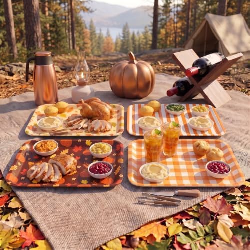 Thanksgiving Fall Serving Trays, Serving Platters, 4Pack 13x10Inch in Large in 4Pcs Fall, alternate view 5