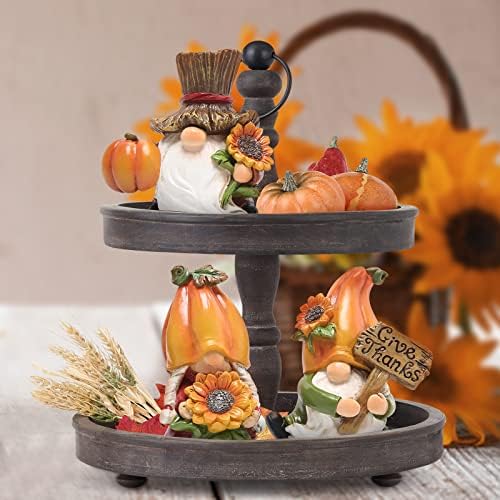 Thanksgiving Gnomes Decorations, Fall Pumpkin Elf Decor for Home 3pcs, alternate view 2