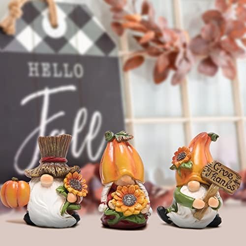 Thanksgiving Gnomes Decorations, Fall Pumpkin Elf Decor for Home 3pcs, alternate view 6