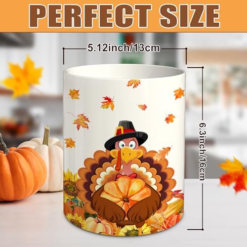 Thanksgiving Kitchen Decor, Thanksgiving Ceramic Utensil Holder, alternate view 3