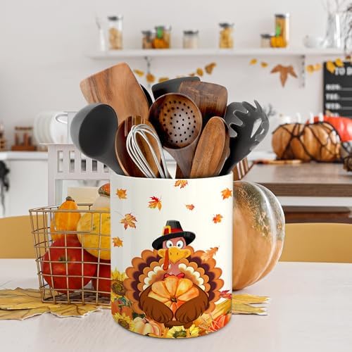 Thanksgiving Kitchen Decor, Thanksgiving Ceramic Utensil Holder, alternate view 6