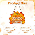Thanksgiving Pumpkin Door Sign - Rustic Wall Art Plaque for Front Door, Home Office Decoration - Hanging Holiday, alternate