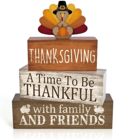Thanksgiving Table Decorations for Home Wooden Signs, Turkey Centerpieces in Turkey.Pumpkin