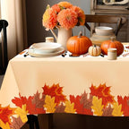 Thanksgiving Tablecloth, 3 Pack Disposable Plastic Tablecloth 54" x 108" Thanksgiving Decorations, Autumn Maple, alternate