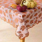 Thanksgiving Tablecloth 60 × 104 Inch for 8-10 Seats Maples Leaves Lace in 60 × 104 Inch, alternate view 3