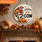 Thanksgiving Turkey Decorations Door Sign for Home, I Identify as a Cow, alternate view 6