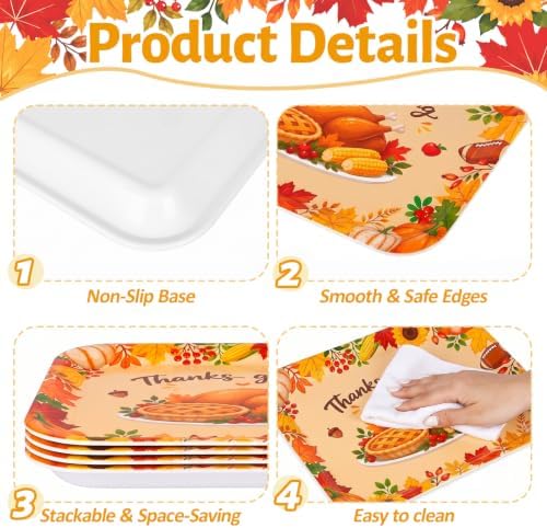 Thanksgiving Turkey Serving Platters Trays, 3 Pack, 13x10 Inch in Large in 3Pcs Thanks Giving, alternate view 4