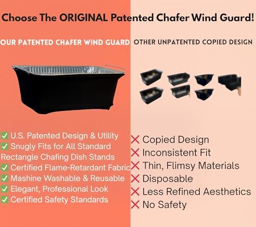 'The Original Patented' Chafing Dish Wind Guard - Chafer Wind Guard for Buffets Catering Display, Chafing Dish, alternate