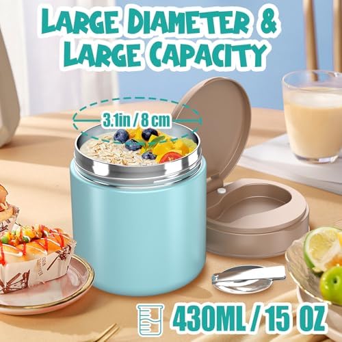 Thermo for Hot Food Kids - 15.2oz with Folding Spoon and Silicone handle, alternate view 2