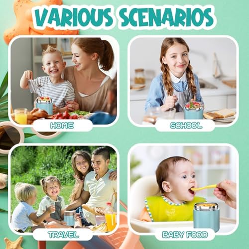 Thermo for Hot Food Kids - 15.2oz with Folding Spoon and Silicone handle, alternate view 5