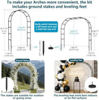 Thickened Rustproof Garden Arch Metal Trellis for Climbing Plants, alternate view 3