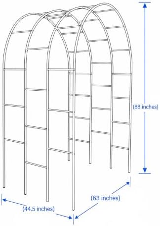 Thickened Tube 3-Layer, 88" H x 63" W x 44.5" D, Garden Arch Trellis Tunnel, Heavy Duty Metal Arbor for Climbing, alternate