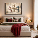 Three Snowmen Framed Christmas Wall Art, Snowman Family Canvas Pictures, alternate view 3